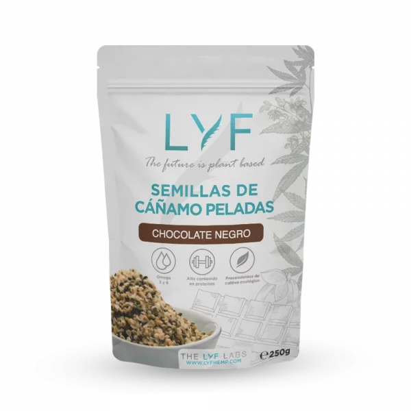 Semillas de Cáñamo Peladas con Chocolate Negro LYF (250g)