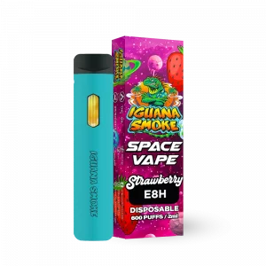 Caja más vaper azul strawberry E8H 2ml izq