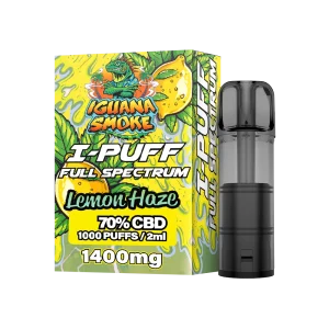 CBD I-PUFF lemon haze izq con cápsula