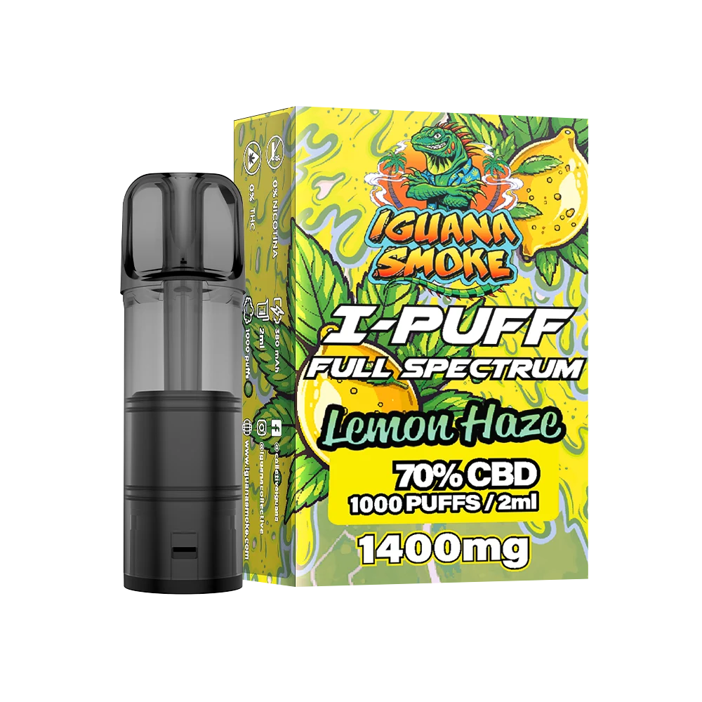 CBD I-PUFF lemon haze dcha con cápsula